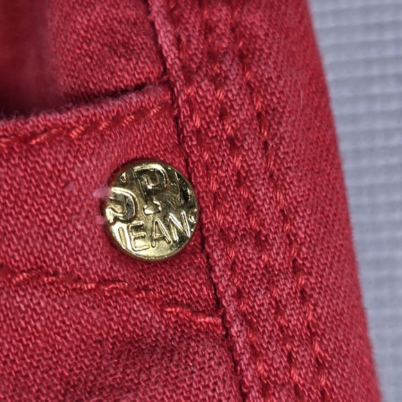 South Pole Straight Leg Jeans‎ Women's 3 Jrs Red Pockets Academia Y2K Casual VTG - Picture 6 of 11